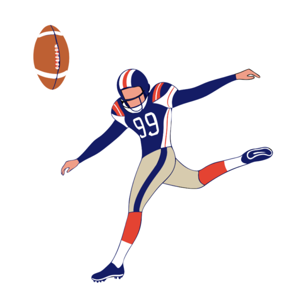 Player Kicking the Football Clipart