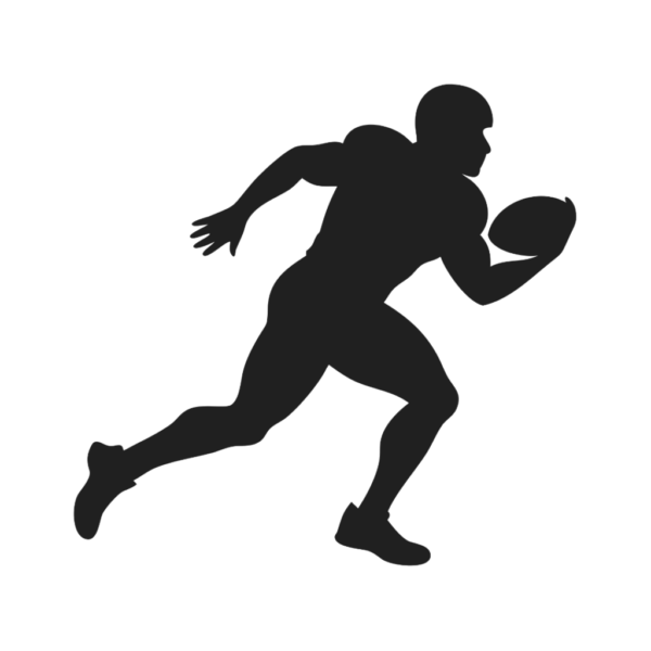 Player running with Football Silhouette