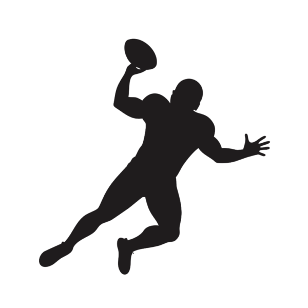 Player Catching the Football Silhouette